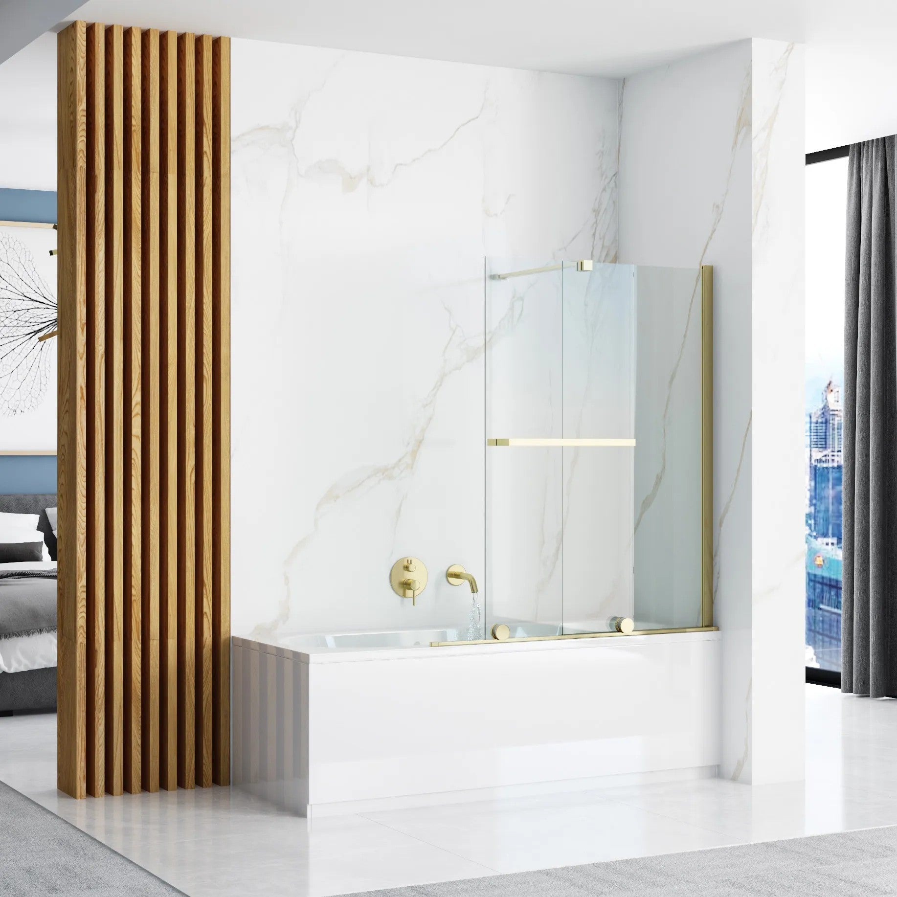 Paravan vaňový Rea Fabian Gold 100  2