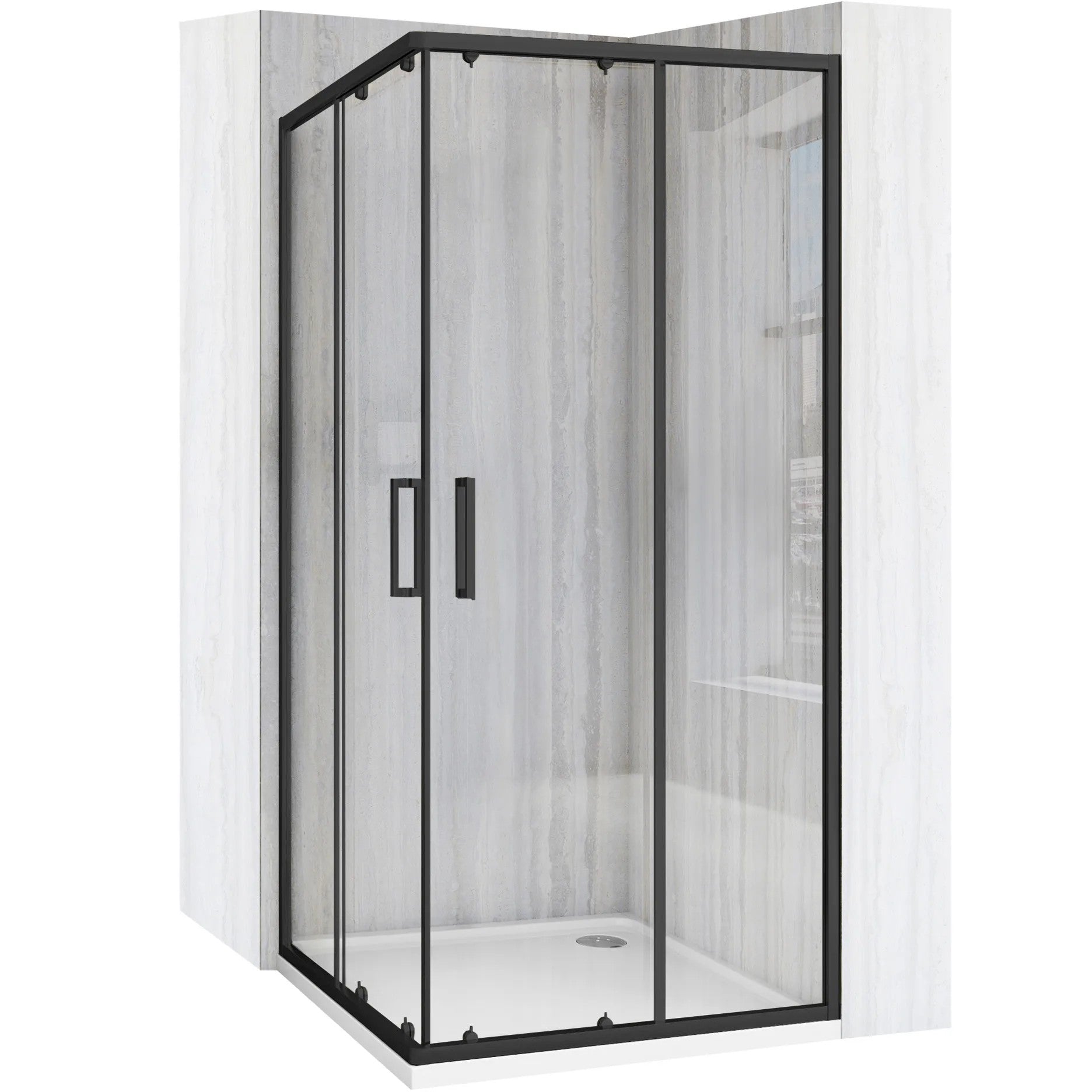 Sprchovací kút REA City 80x80 Black S detským bazénom Savoy 2