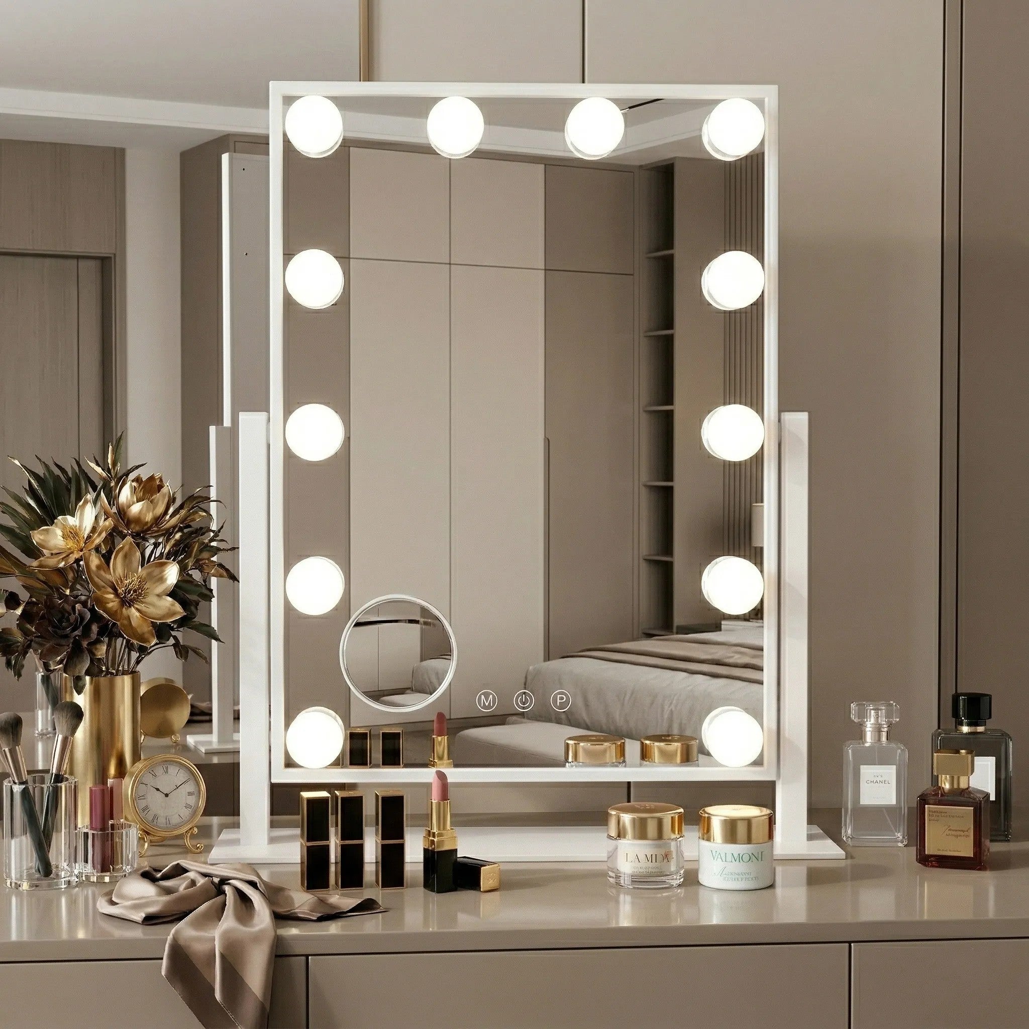 Zrkadlo LED HOLLYWOOD White 30x40  2