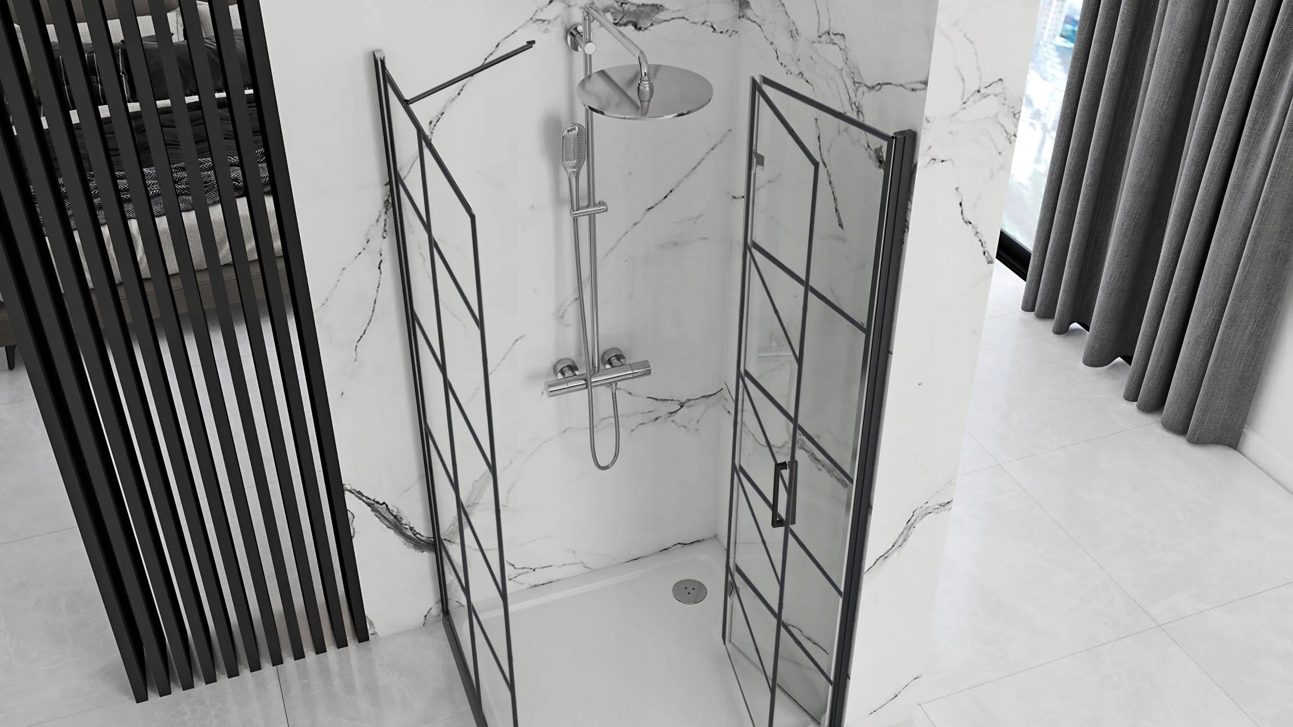 Sprchová kabína Rea Molier Black 110x80  2