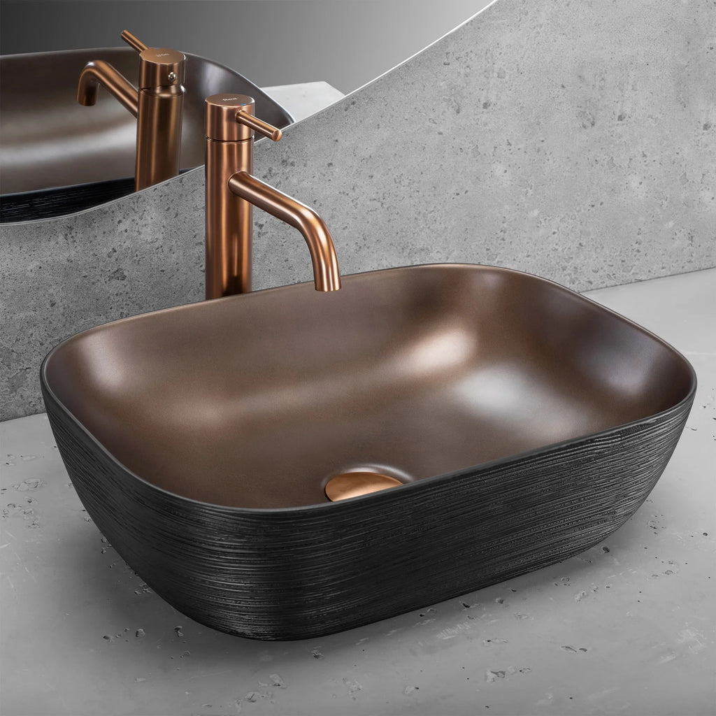 Umývadlo na dosku Rea Belinda COPPER BRUSH / Black  2