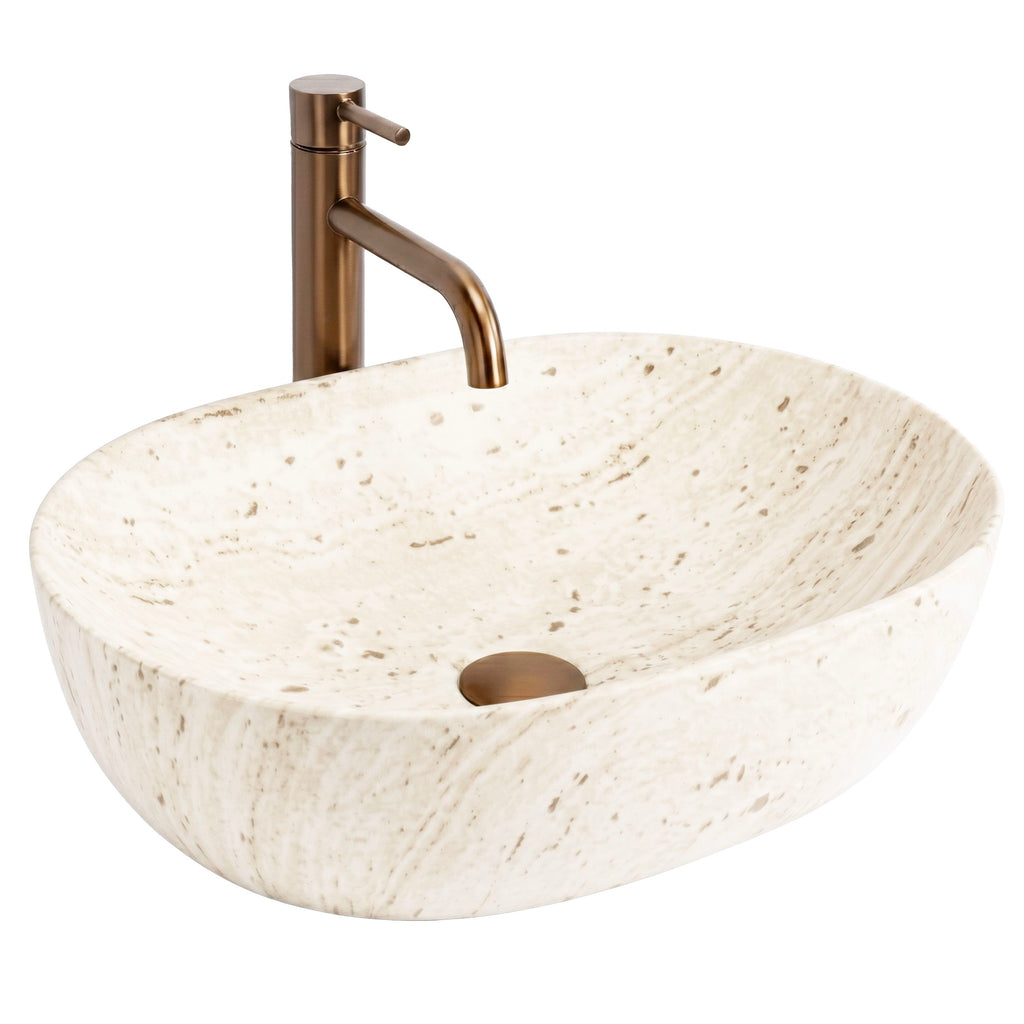 Umývadlo na dosku Amelia Travertine Classic 48  9
