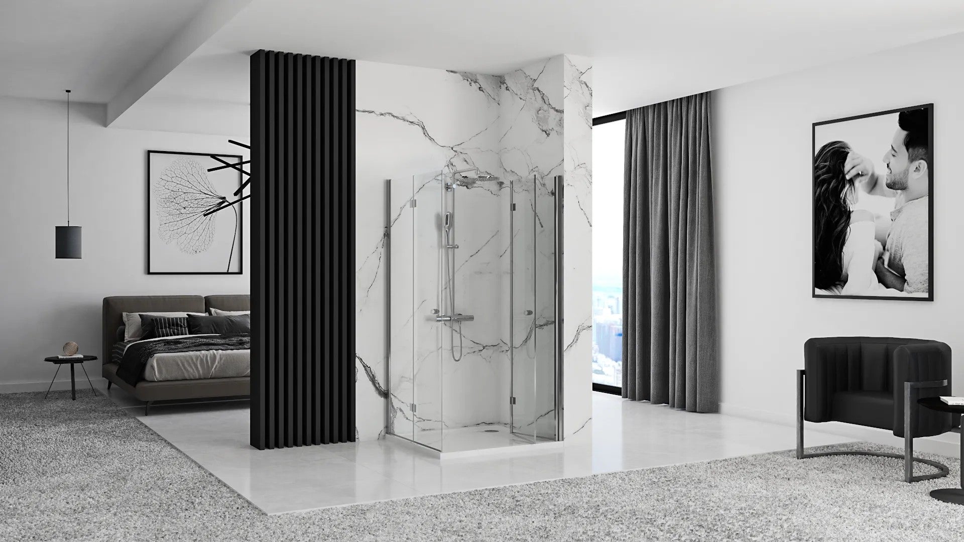 Skladací sprchový kút REA FOLD N2 80 x 80 cm 3