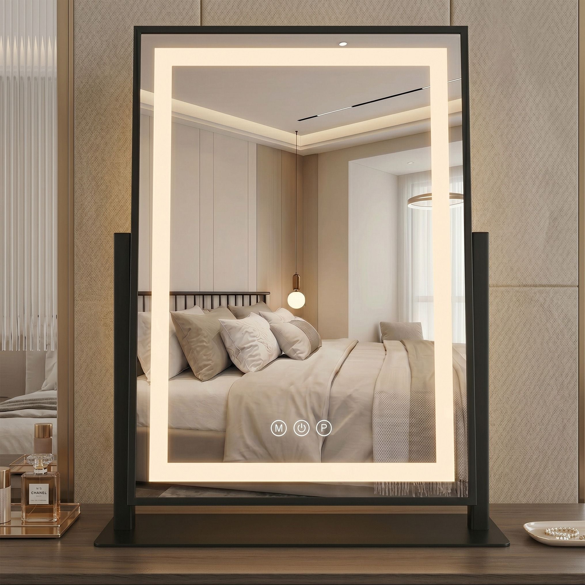 Zrkadlo LED LUMI Black 30x40cm  9