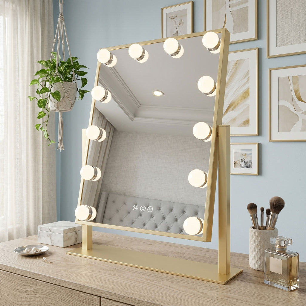 Zrkadlo LED HOLLYWOOD L.Gold 30x40  2