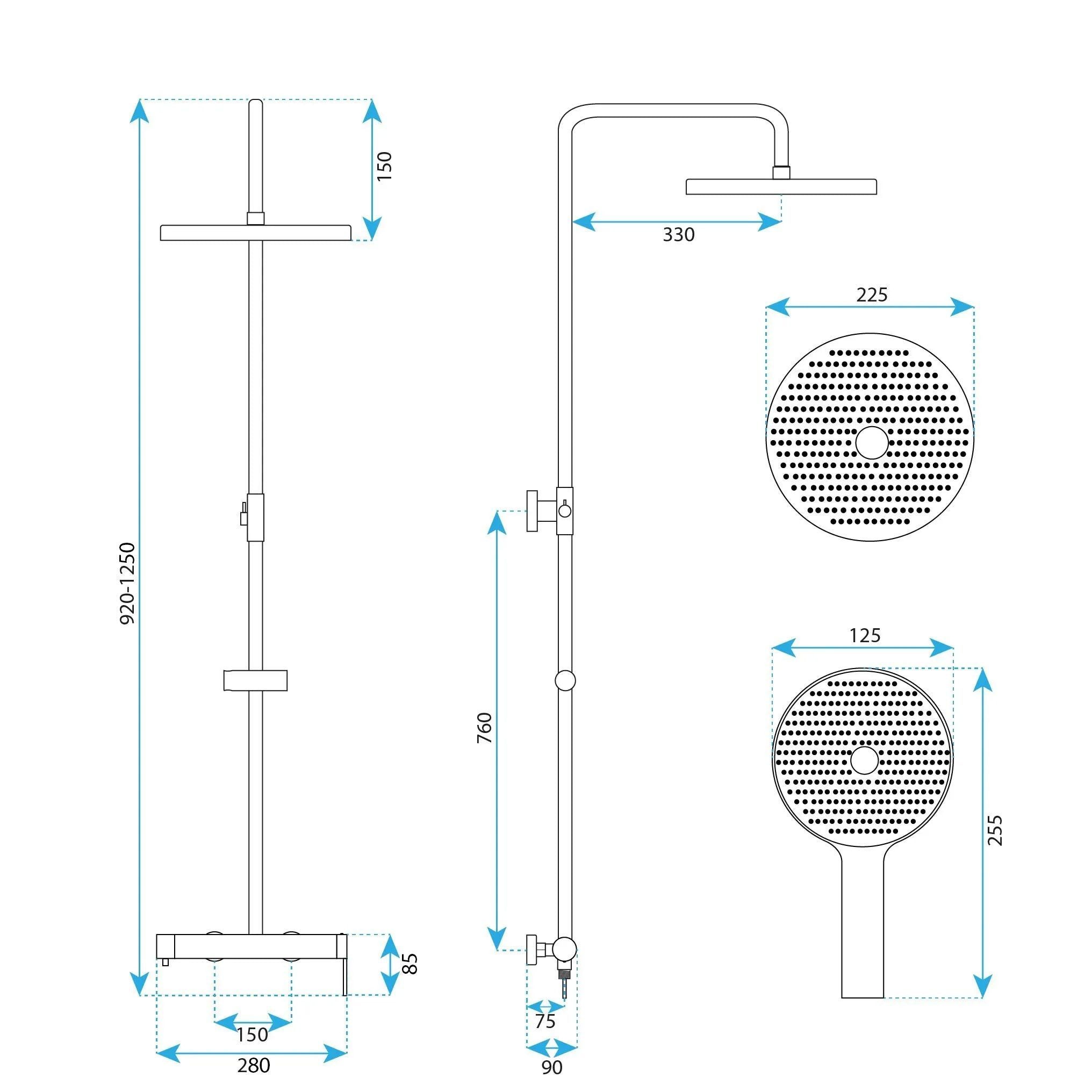 Sprchový set Rea Hunter Brush Gold  9