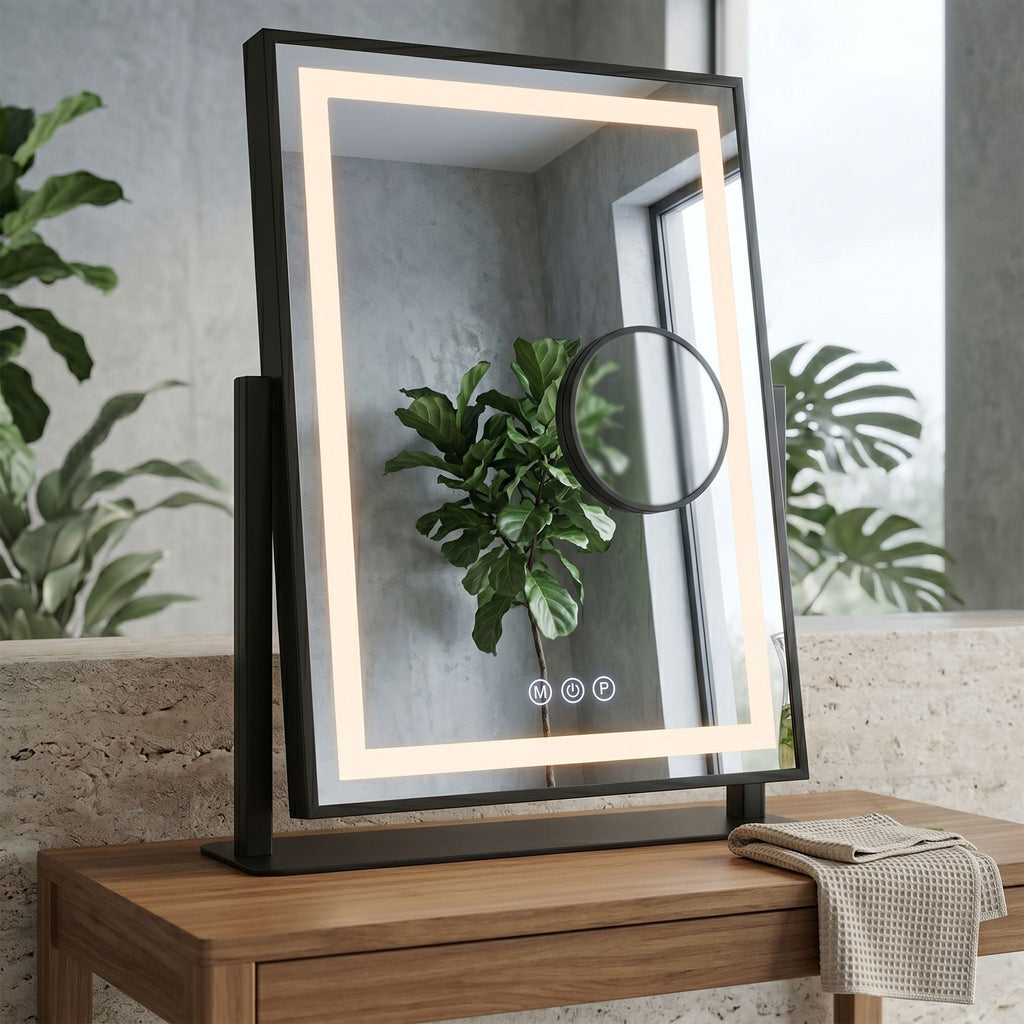 Zrkadlo LED LUMI Black 30x40cm  6
