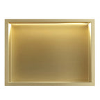 VSTAVANÁ KÚPEĽŇOVÁ POLICA LED 30x45 brush gold  3