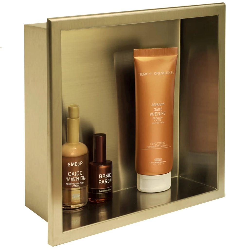 bathroom shelf 30x30 gold brush  3