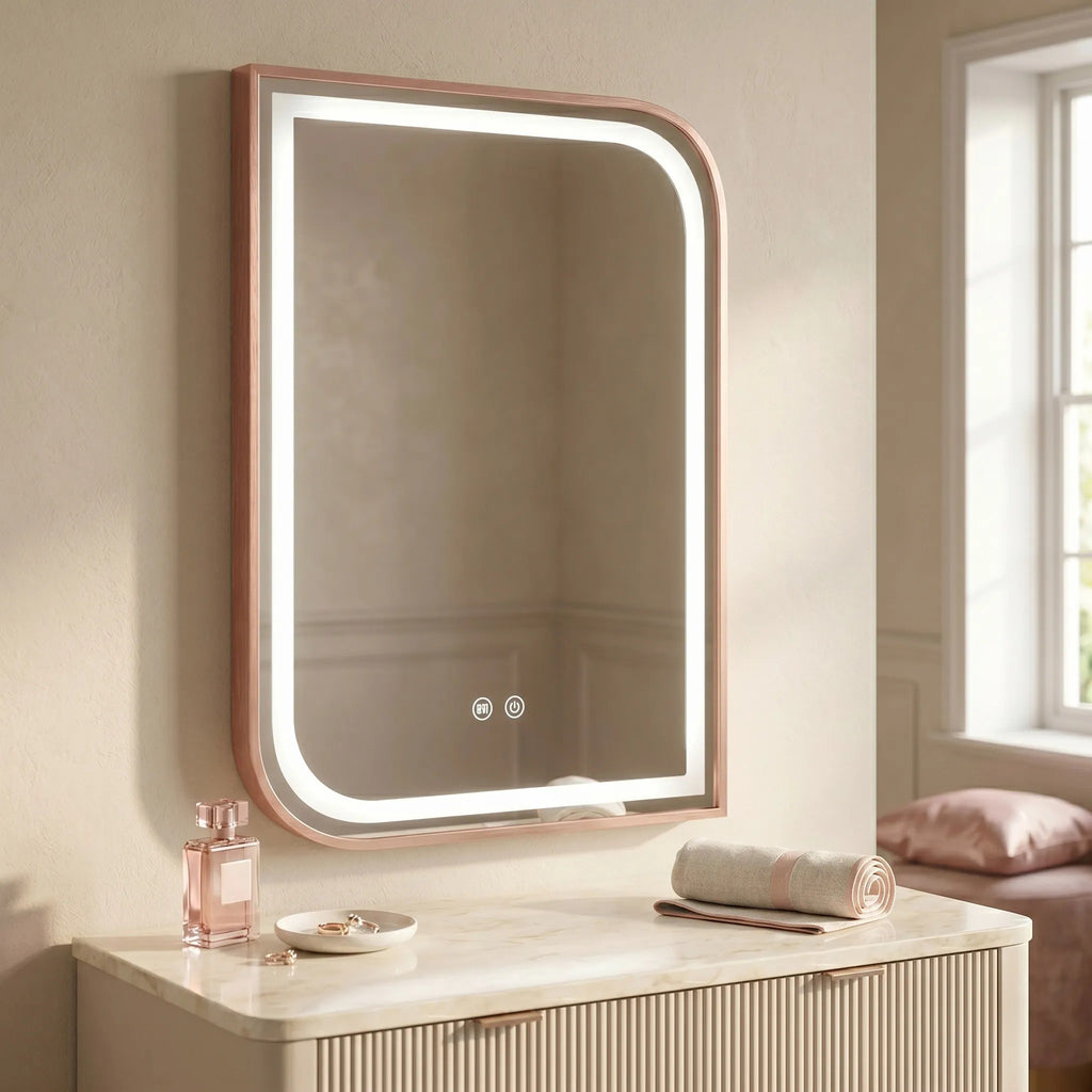 Zrkadlo LED ZONE 80x60 BRUSH  ROSE GOLD  3