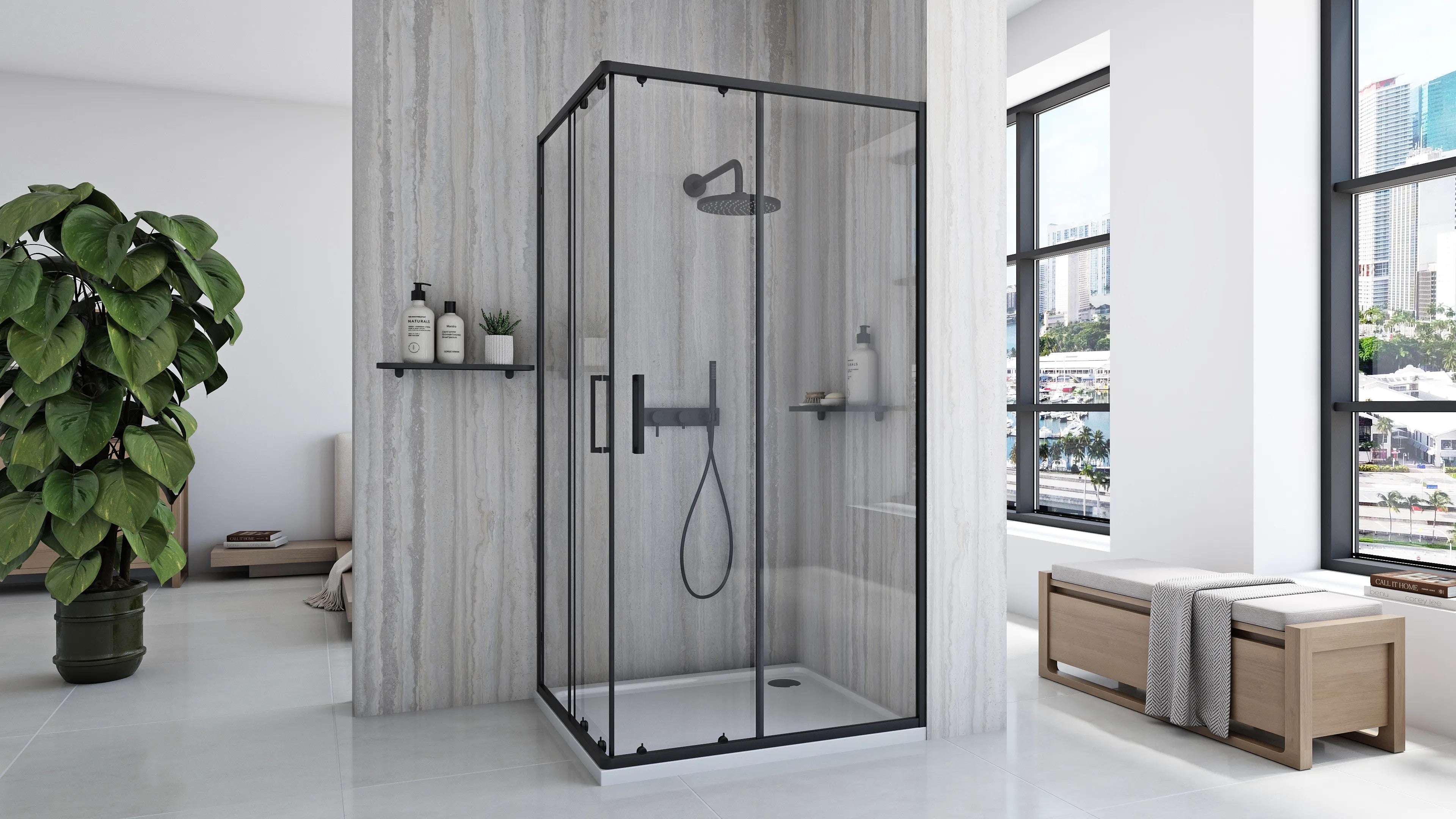 Sprchovací kút REA City 80x100 Black S detským bazénom Savoy 3