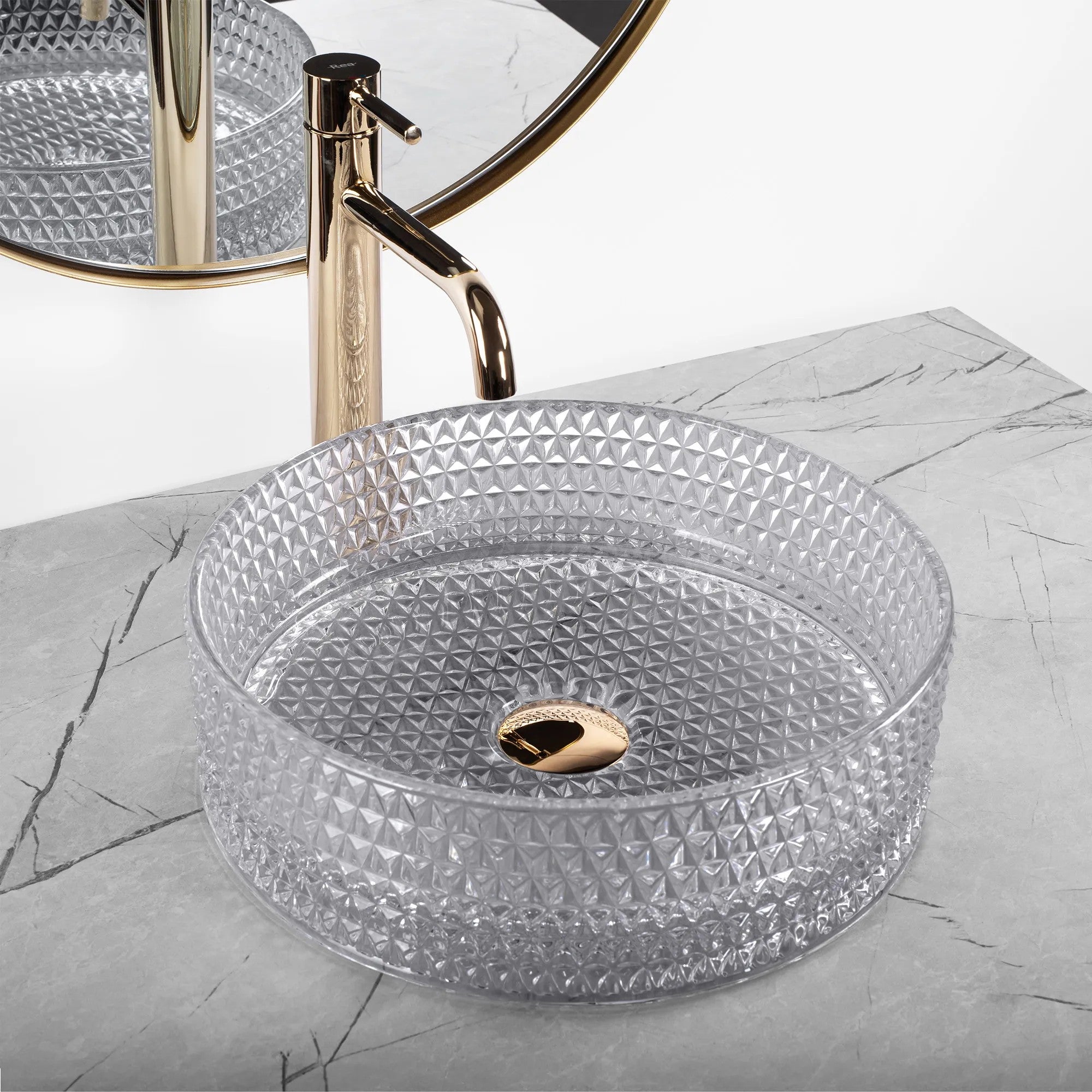 Umývadlo na dosku REA CRISTAL Light Grey  3
