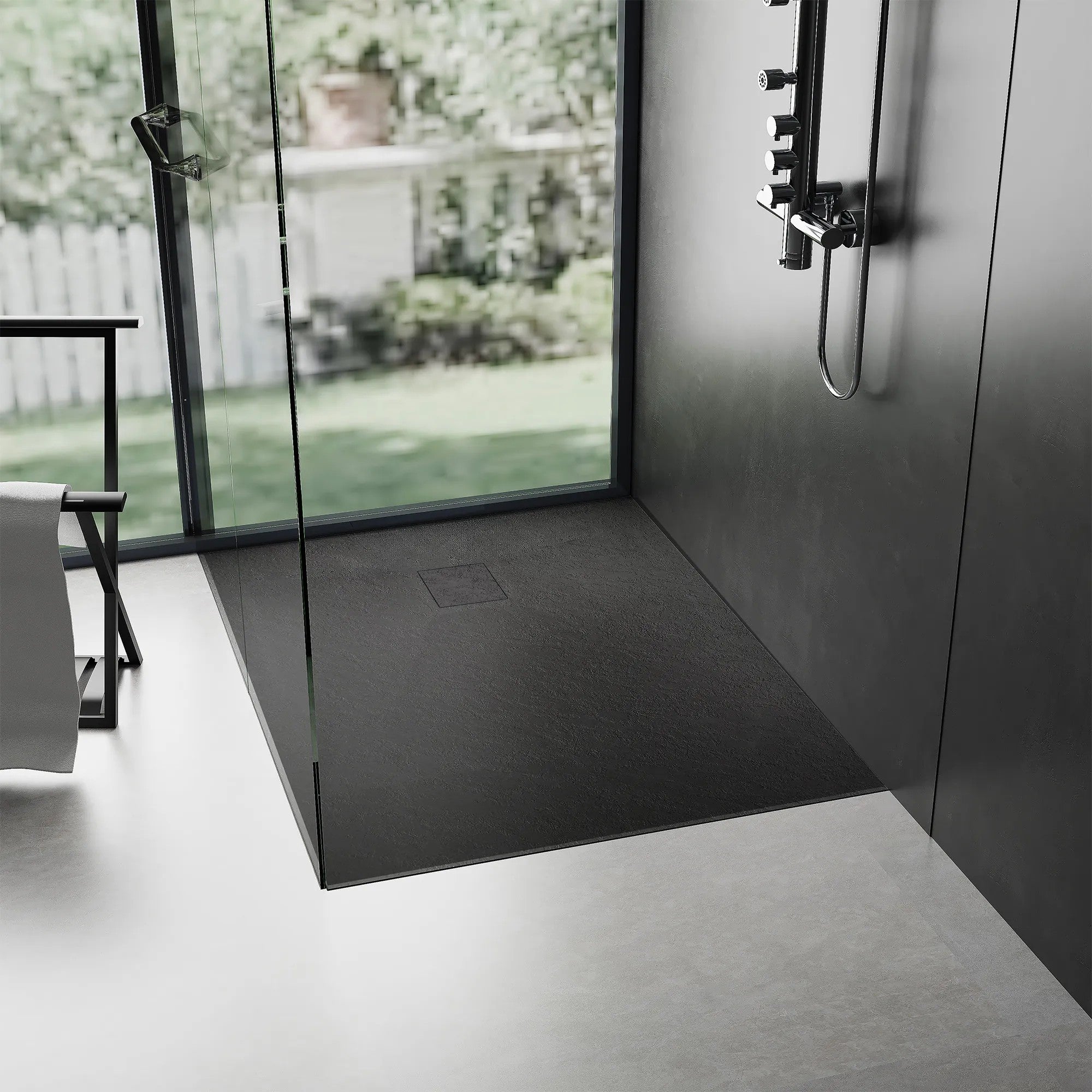 Sprchová vanička Magnum Black 90x90  3