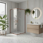 Sprchovací kút REA City 90x90 Brush Copper Bez sprchovej vaničky 3