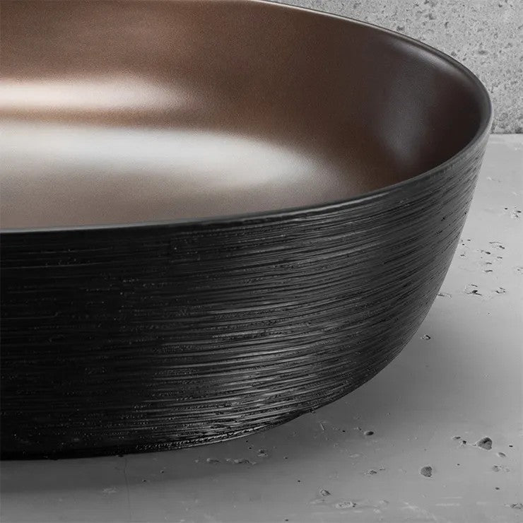 Keramické umývadlo na dosku CLEO 61 Copper Bush / Black  3