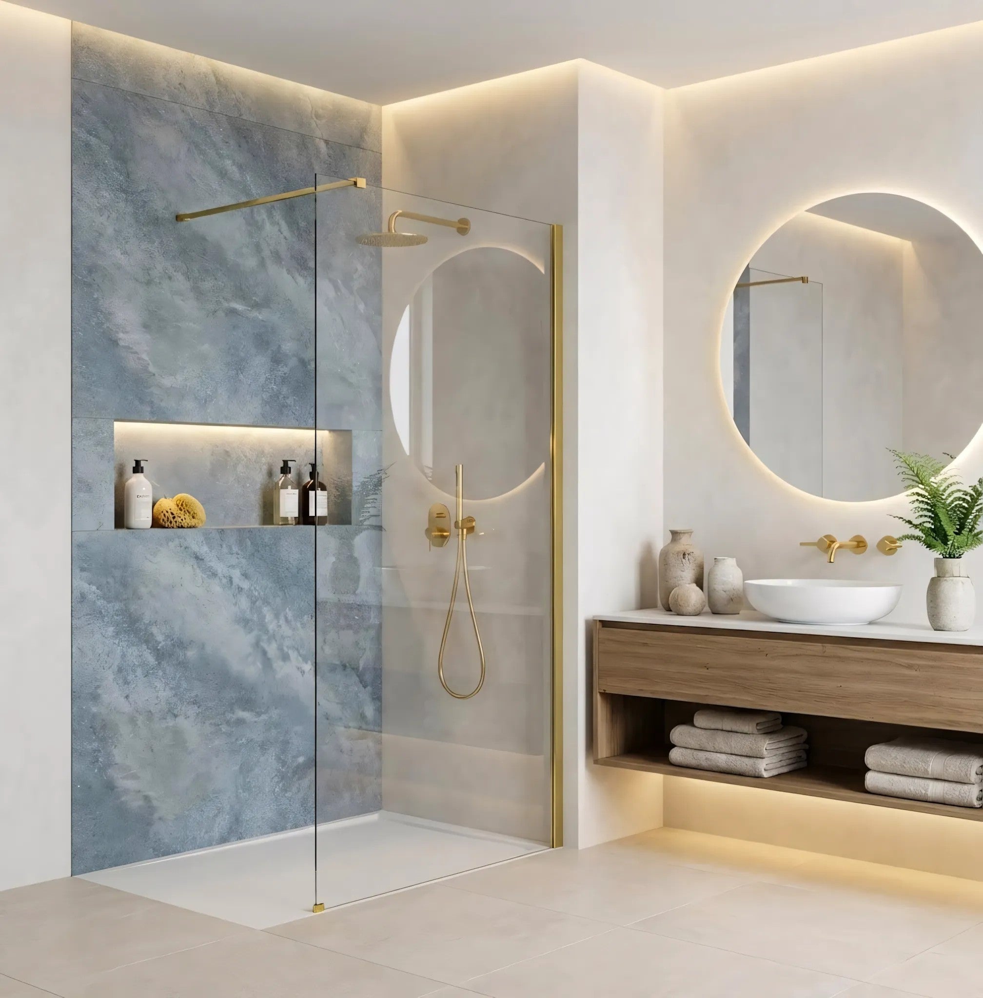 Sprchová zástena Rea Flexi Transparent / Gold 70  3