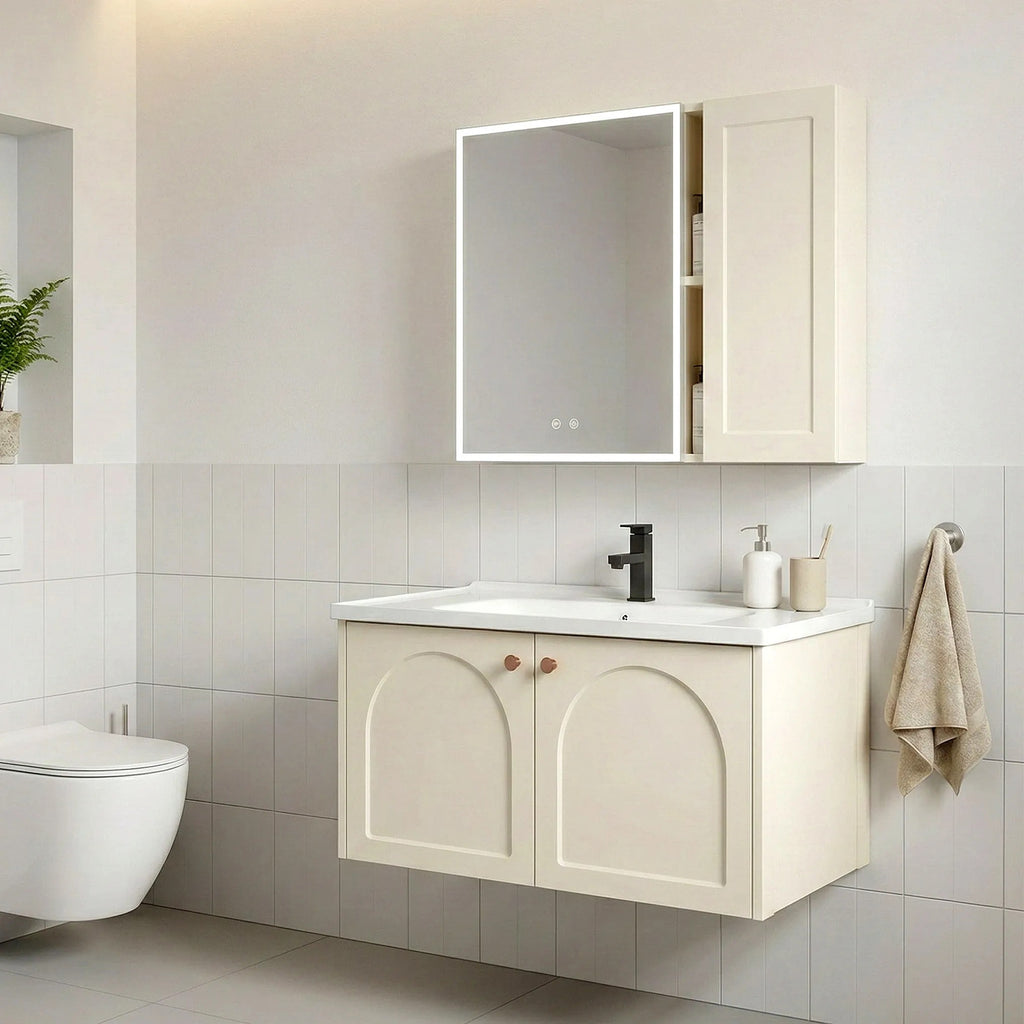 Súprava kúpeľňového nábytku s umývadlom Denver 80cm Creme  3
