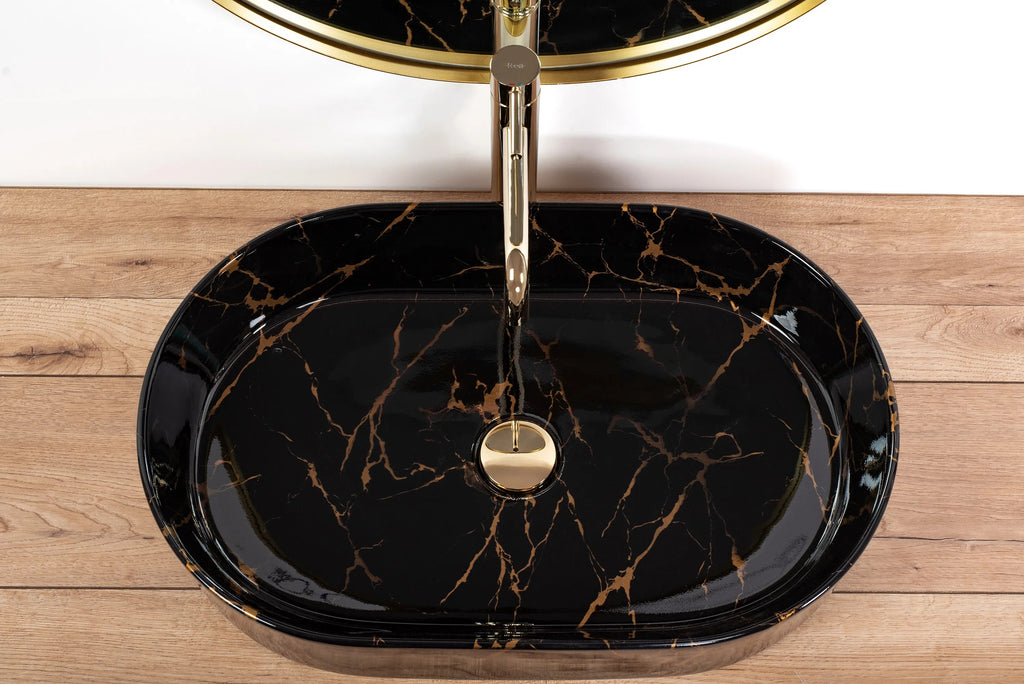 Umývadlo na dosku REA Nadia Black Marble Shiny  3