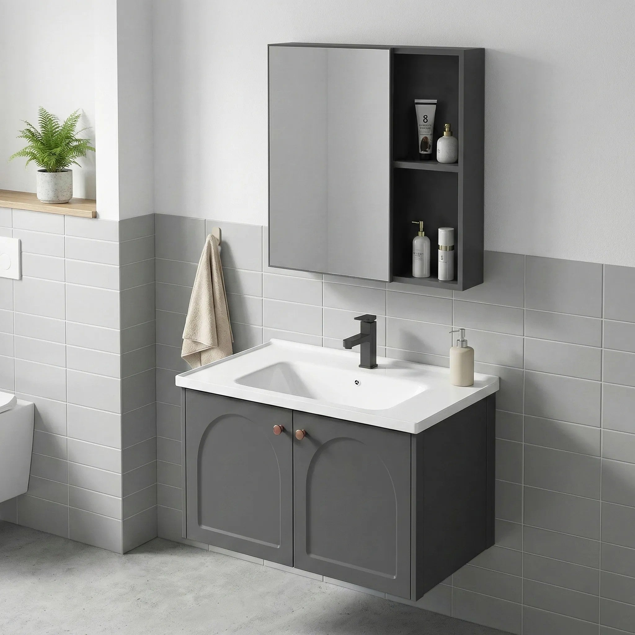 Súprava kúpeľňového nábytku s umývadlom Denver 60cm Grey  3