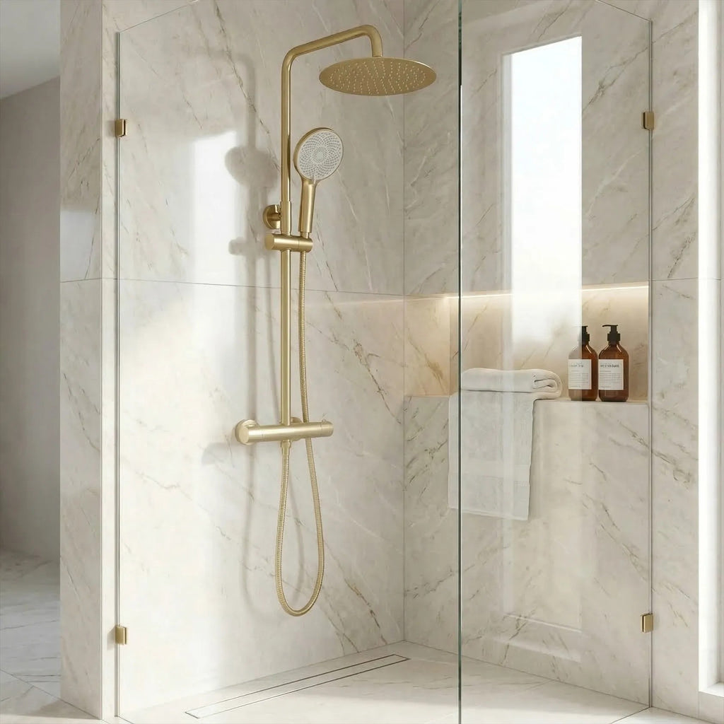 Sprchová súprava bez výtoku s termostatom Rea Lungo Gold Brush  3