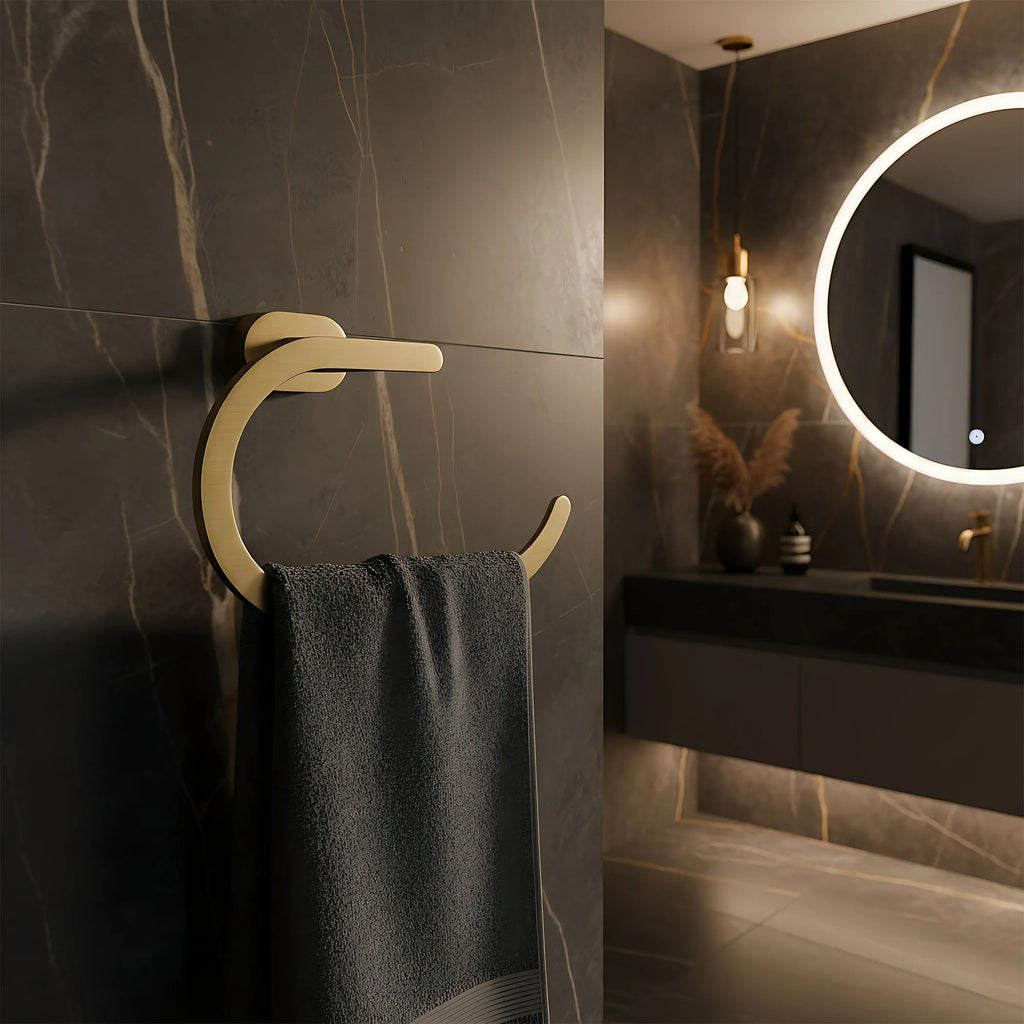 Kúpeľňový vešiak Ring 110 Til Brush Gold  3