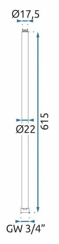 Predĺženie pre vaňovú/sprchovú súpravu BRUSH COPPER 60cm  3