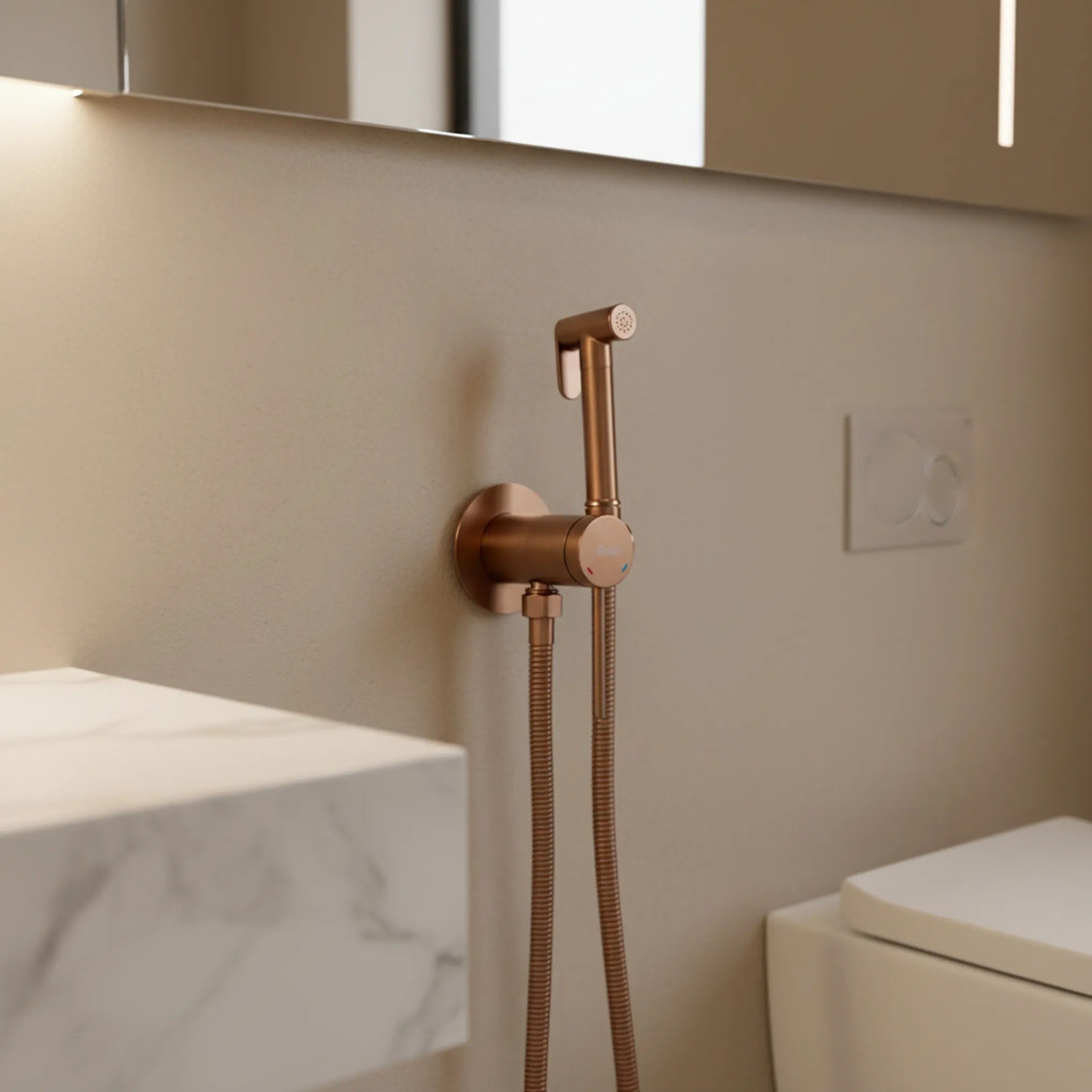 Podomietková bidetová batéria Foss Clif Brush Copper  3