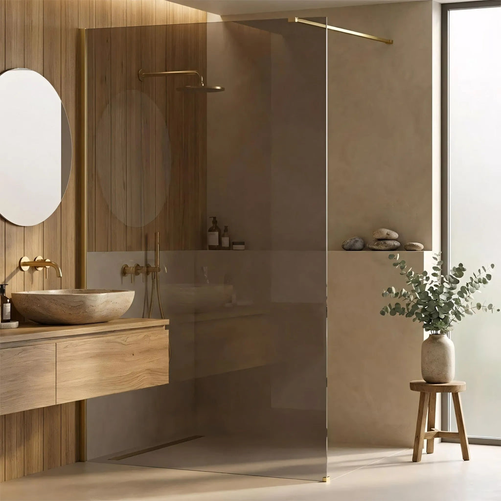 Sprchová zástena Rea Flexi Brown/ Brush Gold 140  3