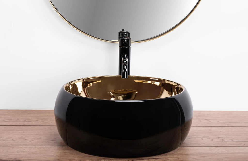 Umývadlo na dosku REA Luna Gold/Black  3
