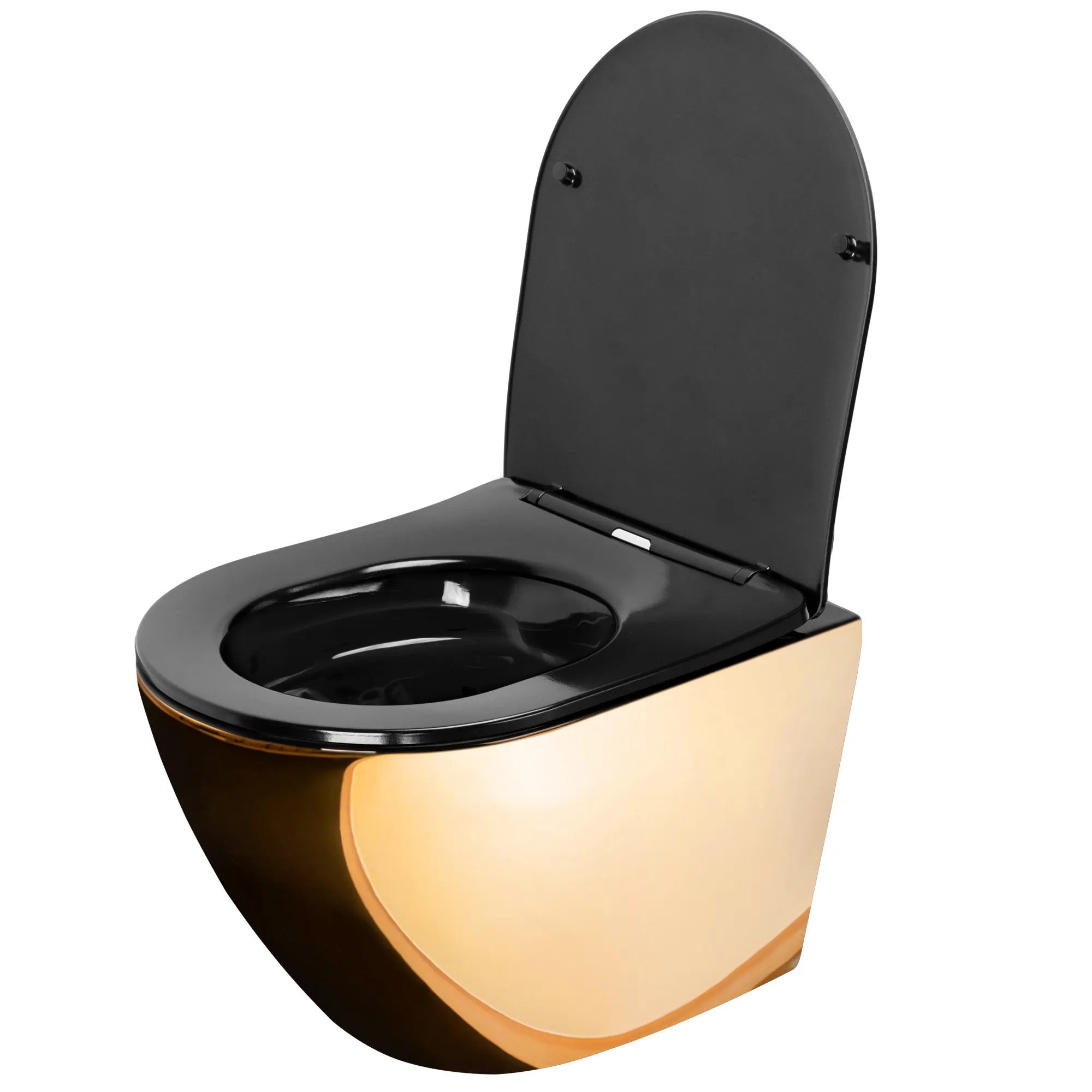 Závesná WC misa REA Carlo Mini Flat Gold/Black  3