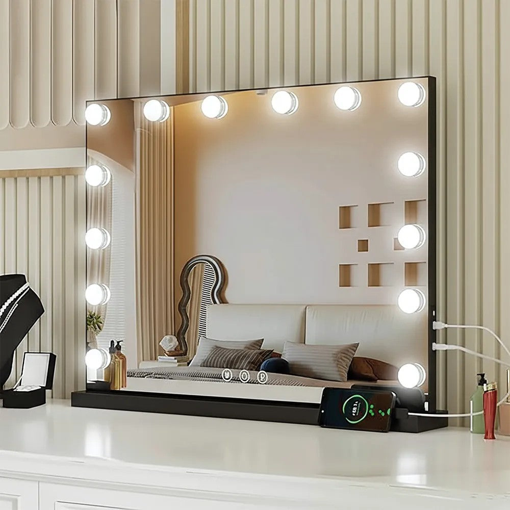 Zrkadlo LED HOLLYWOOD Black  3