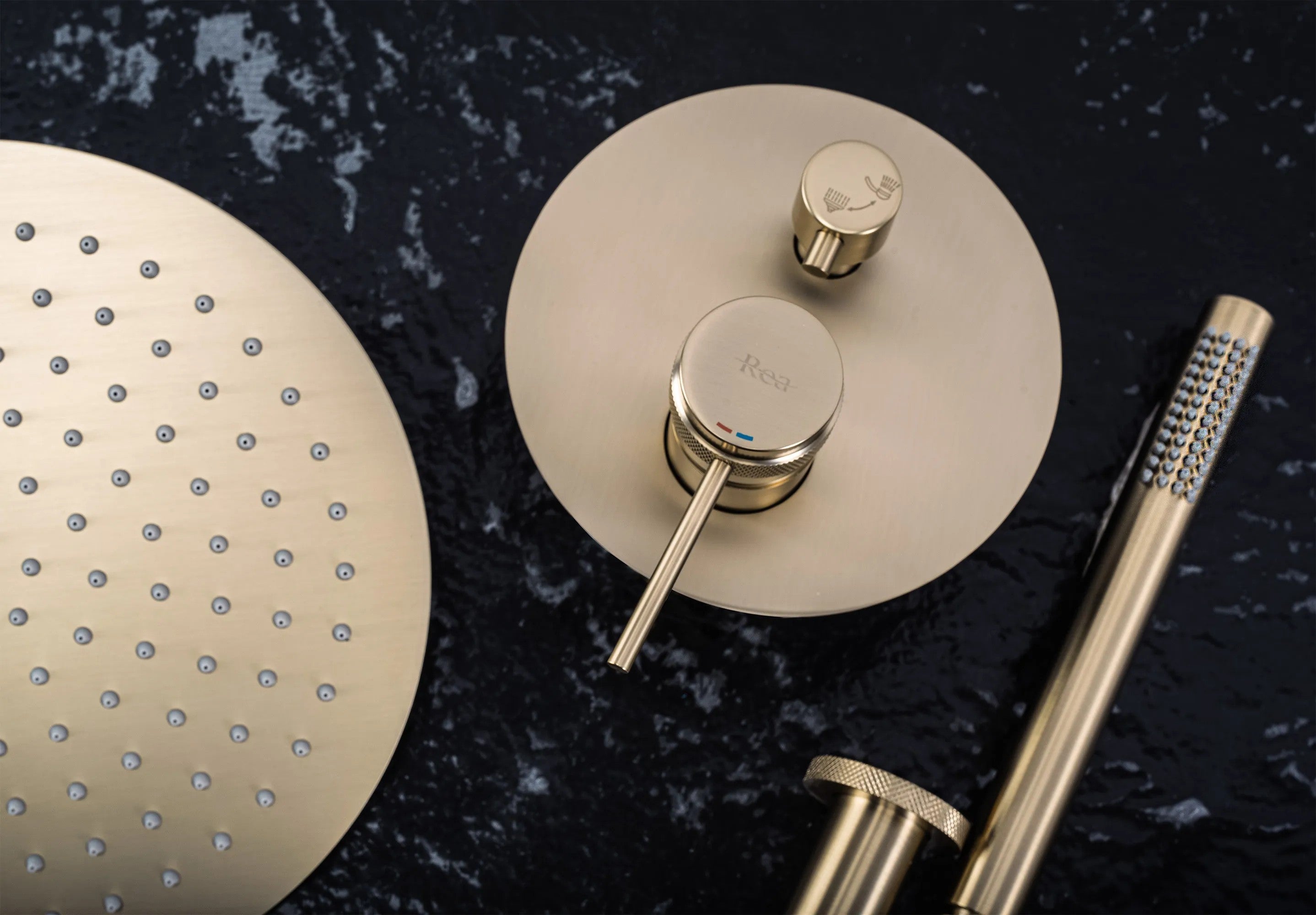 Podomietková sprchová súprava Rea Lungo Grip Gold Brush   + BOX  3