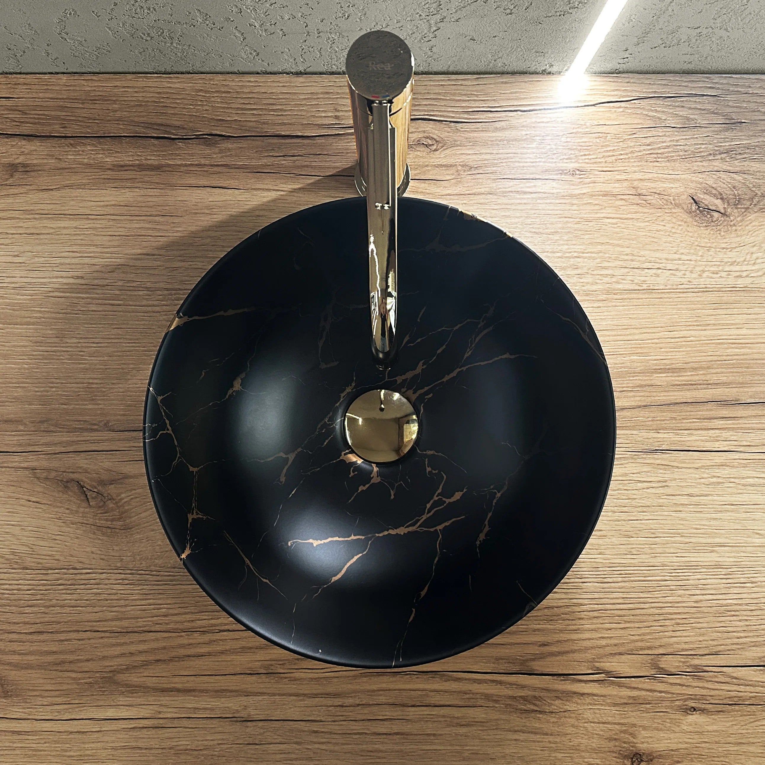 Umývadlo na dosku REA Stella Black Marble Brush  3