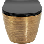 Závesná WC misa Rea Carlo Mini Tornado Black Brush Gold  3