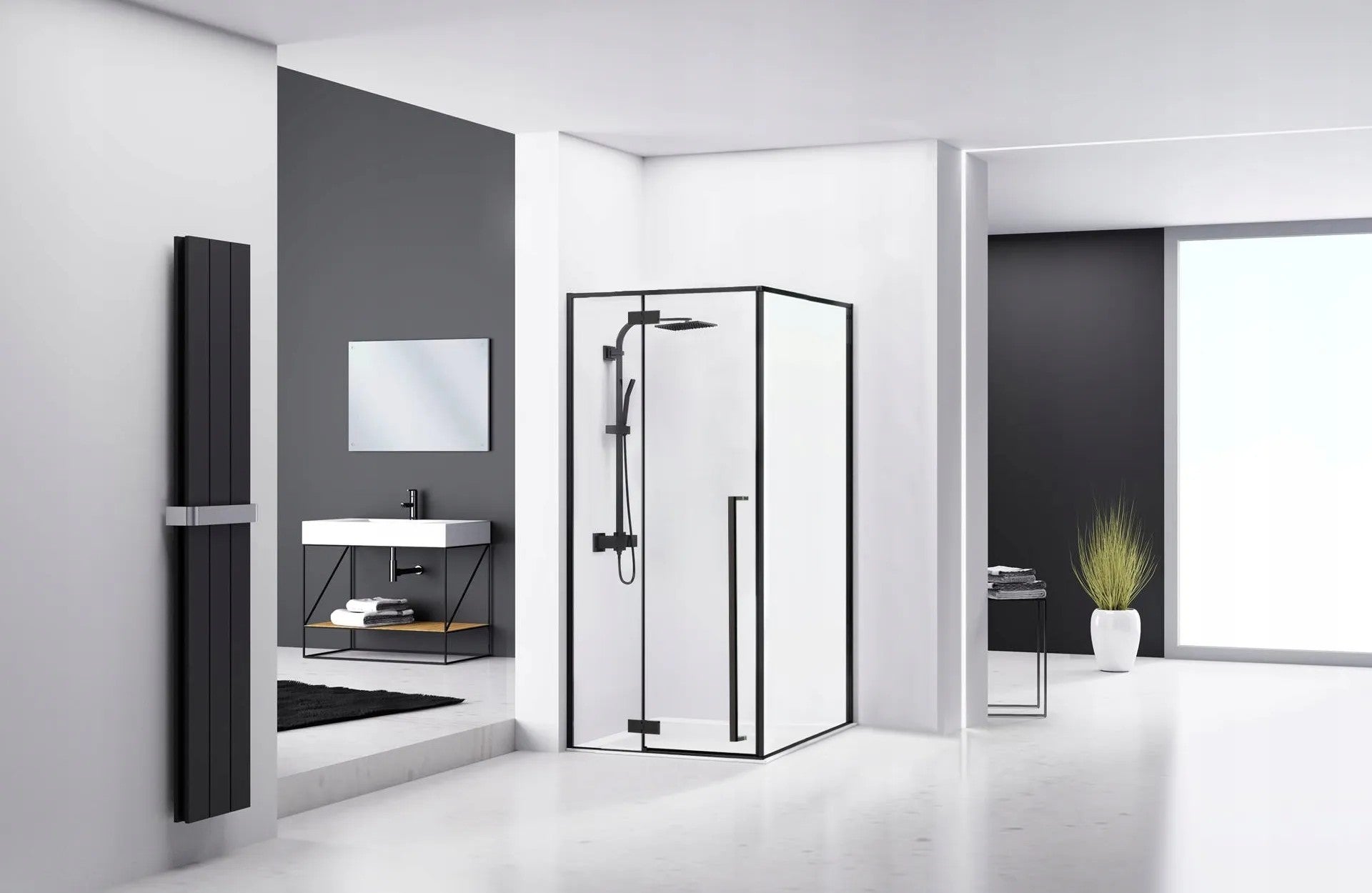 Sprchový kút REA FARGO 90x90 - matný čierny Bez sprchovej vaničky 3