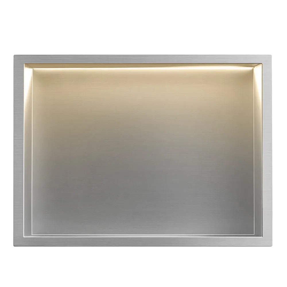 VSTAVANÁ KÚPEĽŇOVÁ POLICA LED 30x45 steel brush  3