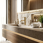 Rea Lungo Diamond umývadlová batéria Brush Gold Low  3