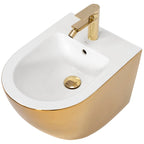 Sada: WC Závesná misa CARLO Flat + Závesný Bidet CARLO MINI - Zlatá-biela  3