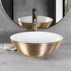 Umývadlo na dosku REA STELLA Gold Brush / White  3