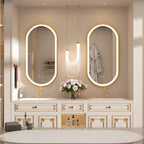 Zrkadlo LED OVL 50x100cm Brush Gold  3