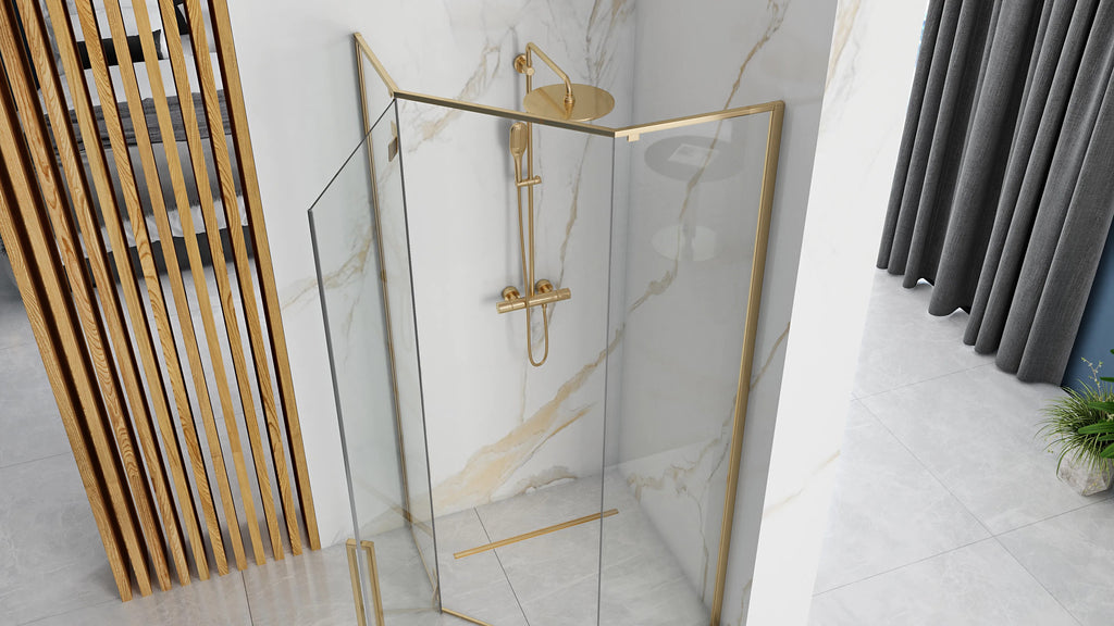 Sprchovací kút REA DIAMOND 90x90 - zlatá Bez sprchovej vaničky 3