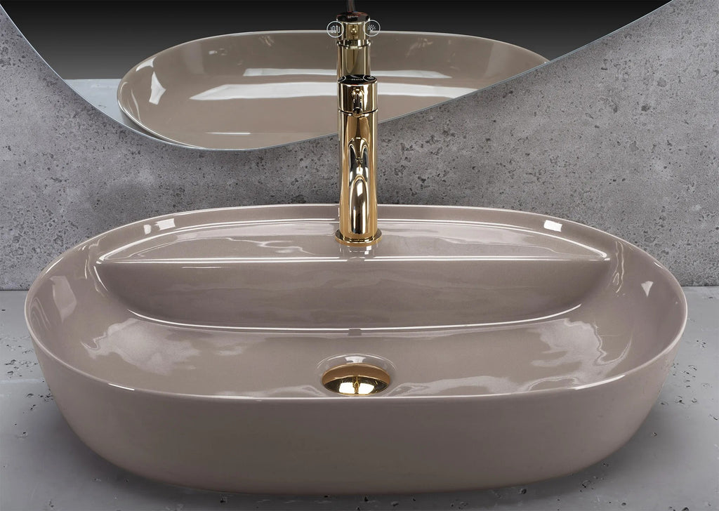 Umývadlo na dosku REA Aura 61 Beige Shiny  3