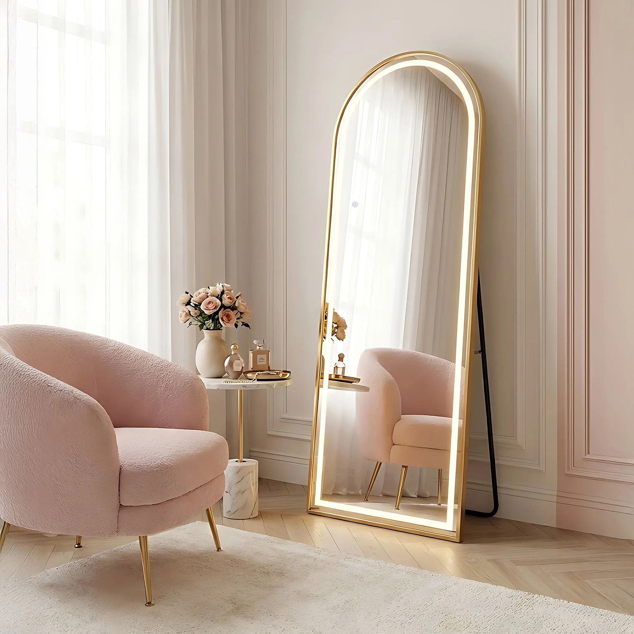 Zrkadlo LED Orbit 60x170cm Brush Gold  3