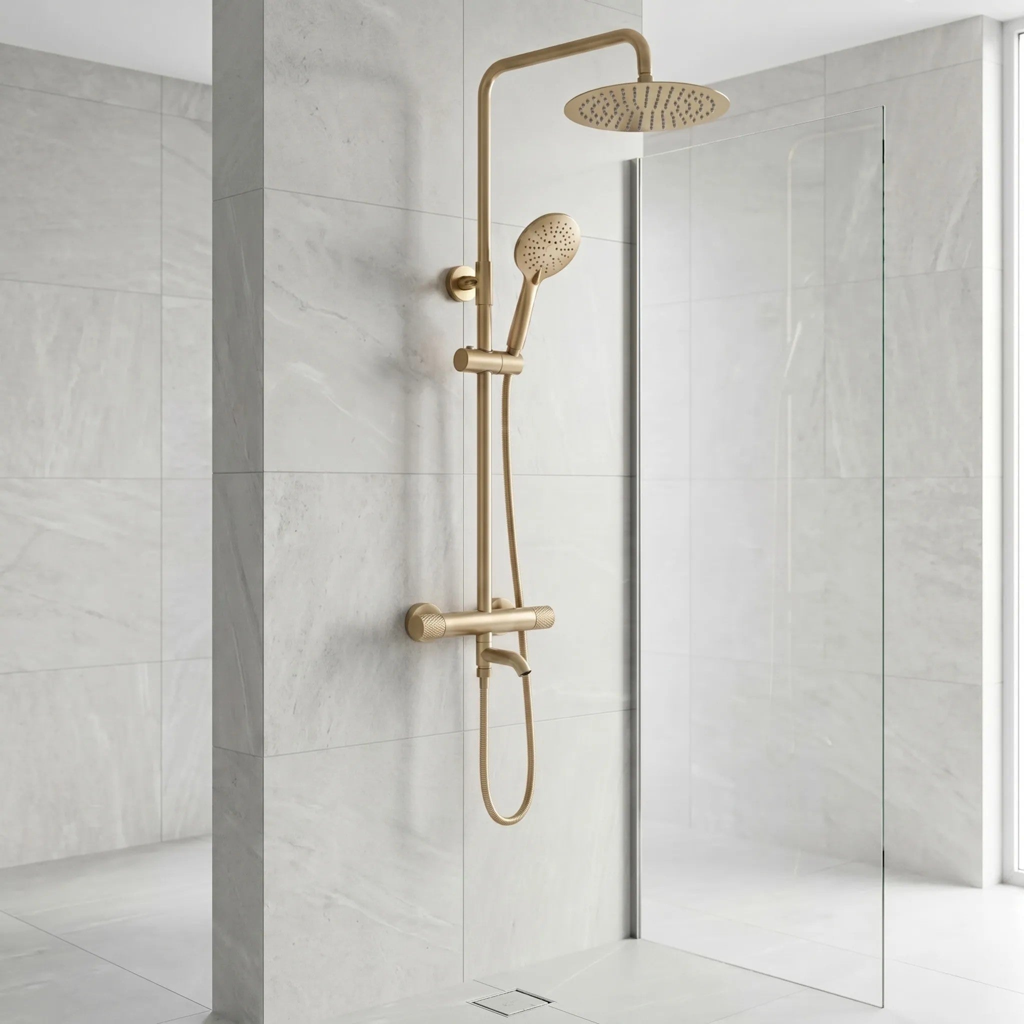 Sprchová sada s termostatom REA LUNGO Diamond - Gold Brush  3