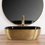 Umývadlo na dosku Rea Belinda BLACK BRUSH GOLD  3