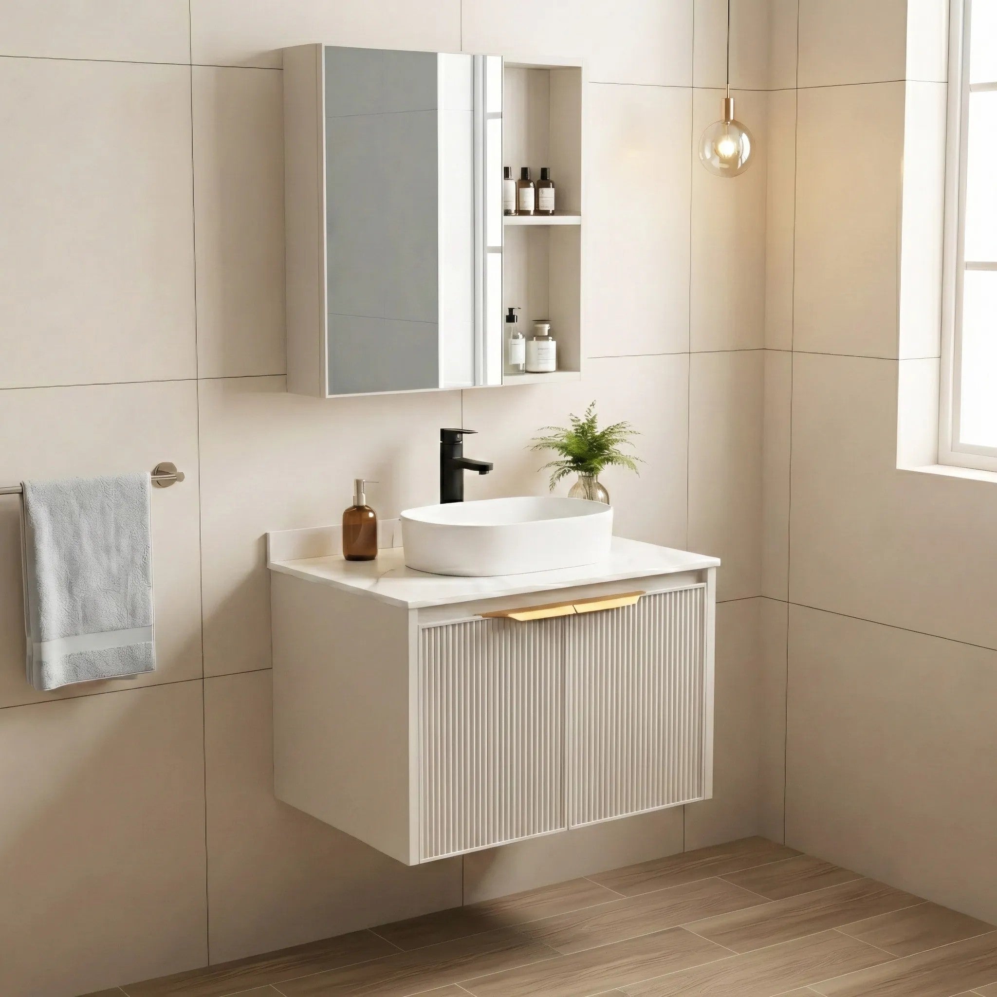 Kúpeľňový nábytkový set s doskou Marti 60cm Beige  3