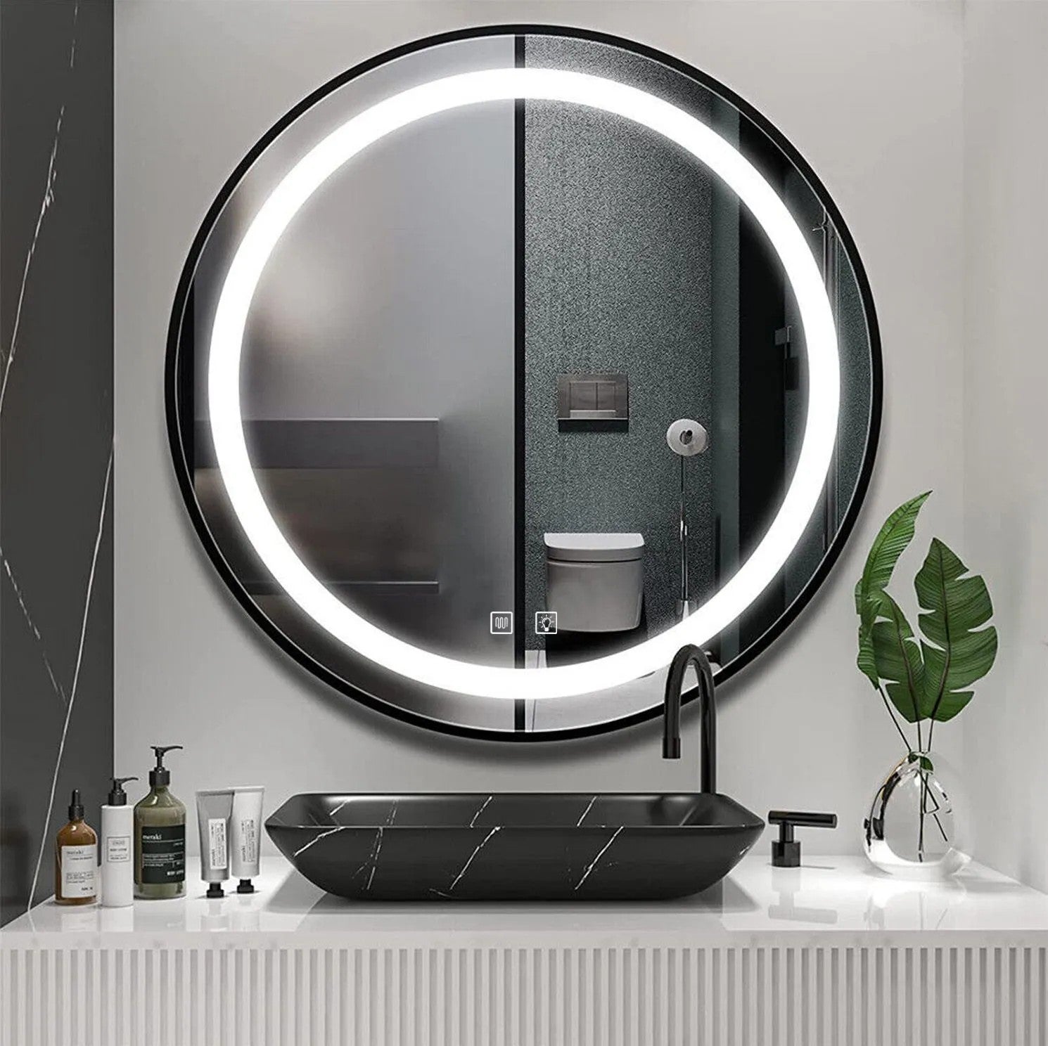 Zrkadlo LED 70cm MMJ Black  3