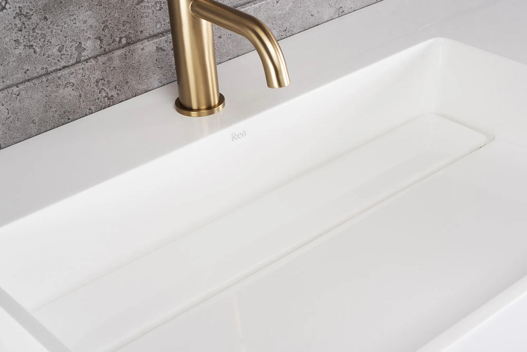 Umývadlo REA Archi 75 CM White na dosku - konglomerát  3