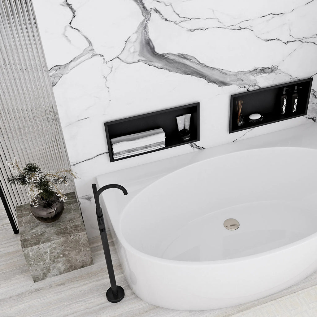 bathroom shelf 30x45 matte black  3