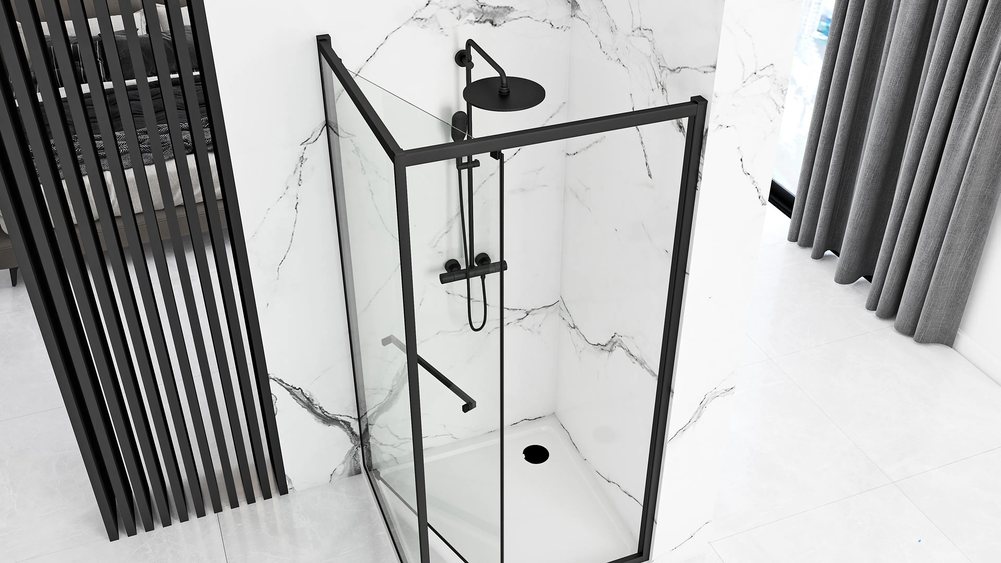 Sprchovací kút Rea Space In Black 80x100 S detským bazénom Savoy 3